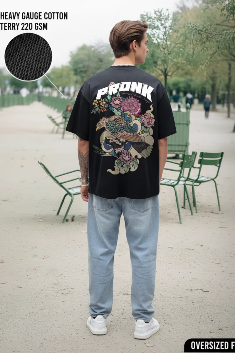 US Vesta Oversized Printed T Shirt for Men | Premium Cotton T-Shirt Trendy Stylish Graphic Oversized Streetwear Tees