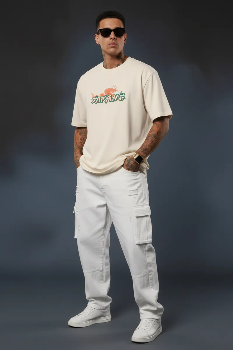 US Vesta Oversized Printed T Shirt for Men | Premium Cotton T-Shirt Trendy Stylish Graphic Oversized Streetwear Tees