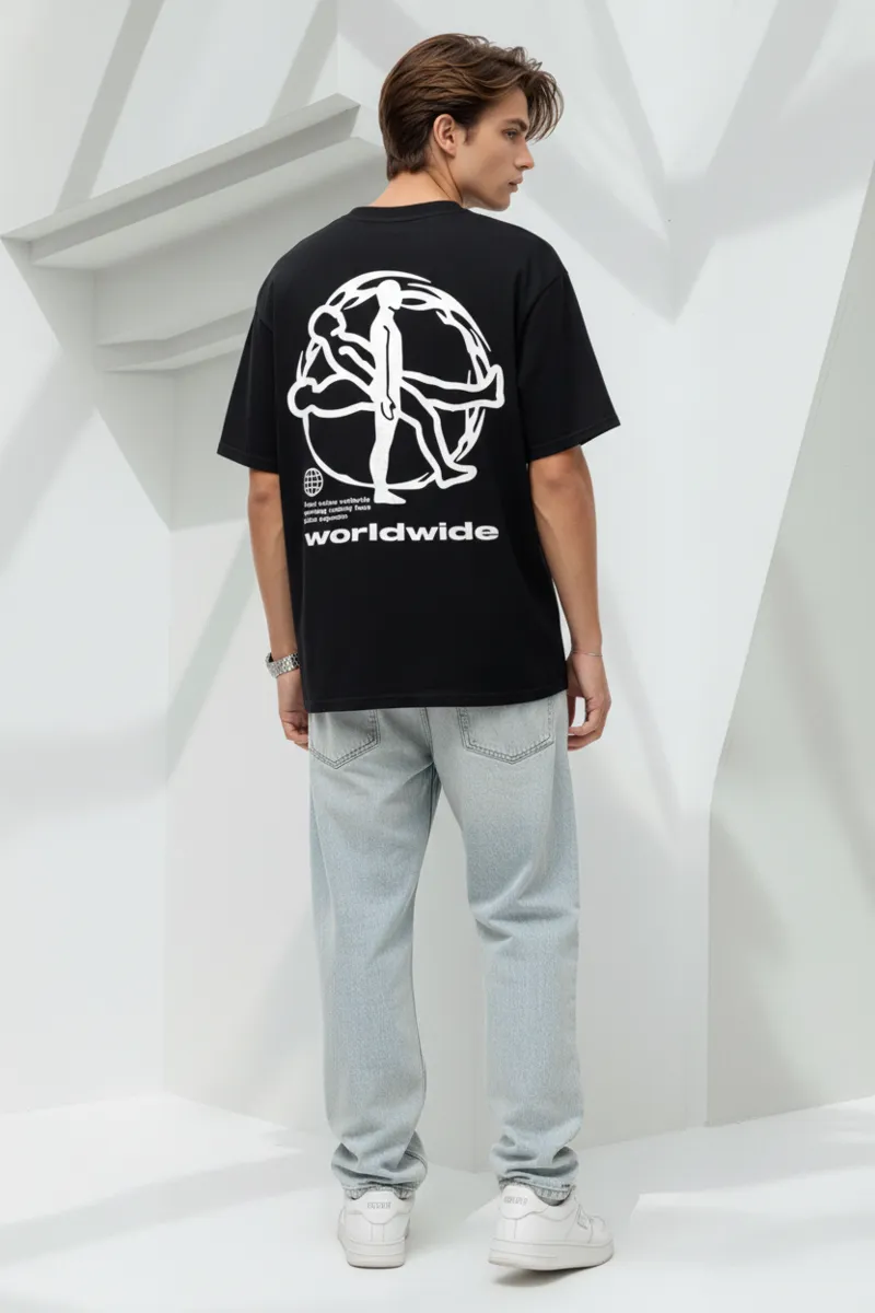 US Vesta Oversized Printed T Shirt for Men | Premium Cotton T-Shirt Trendy Stylish Graphic Oversized Streetwear Tees