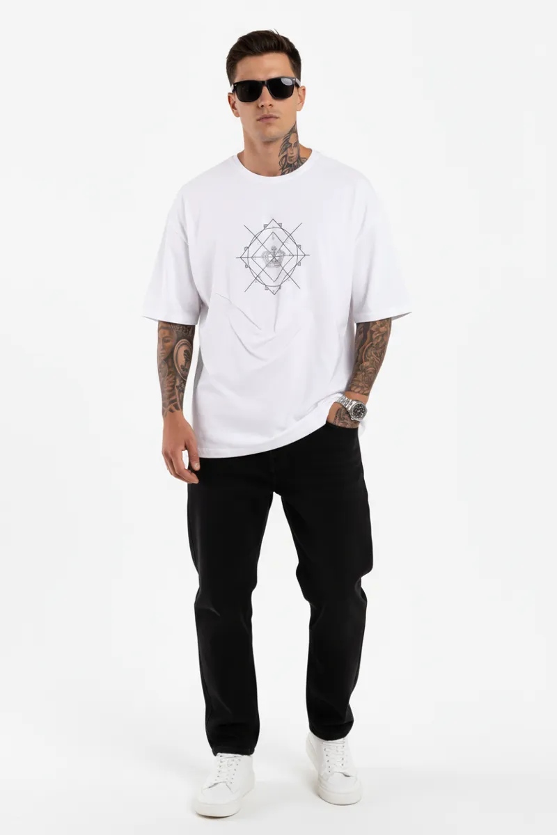 US VESTA Men's Oversized Graphic T-Shirt | 100% Cotton Premium Loose Fit Streetwear Tee for Men | Casual Printed T Shirt (M-XXL)s